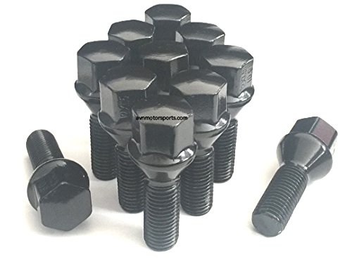 Click Here to See More Images 12x1.5 Acorn Cone Seat Lug Bolts Black 17mm Hex Forged (Quantity: 20 Pieces) (28MM Shank)