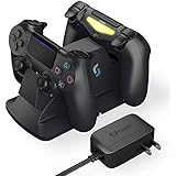 Sliq Gaming PS4 Controller Charging Station with QPower AC Adapter - Fully Charged within 1 Hour