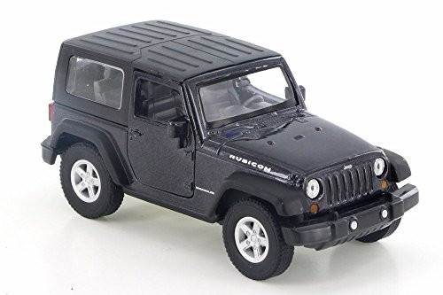 Jeep Wrangler Rubicon, Black - Welly 42371H-D - 4.5" Diecast Model Toy Car (Brand New but NO BOX)