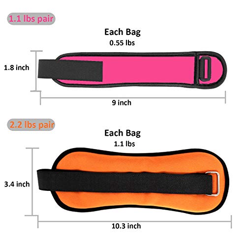 Vaupan-AnkleWrist-Weights-Small-Leg-Arm-Hand-Cuff-Weights-for-Women-Kids-Exercise-Equipment-with-Adjustable-Straps-for-Fitness-Gym-Dancing-Walking-Jogging-Gymnastics-Aerobics-1-Pair-1lb-2lb