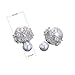 Cuicanstar Women's Silver Plated Double Sides Round Faux Pearl Rhinestones Stud Earrings CZ Hollow Lace (White)