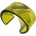 Fuqimanman2020 Colorful Transparent Acrylic Resin Geometric Cuff Bangle Open Wrap Wide Bracelet Chunky Acetate for Women Jewelry Gift