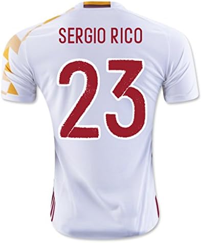 White #23 Sergio Rico Away Match Football Soccer Adult Jersey EURO 2016