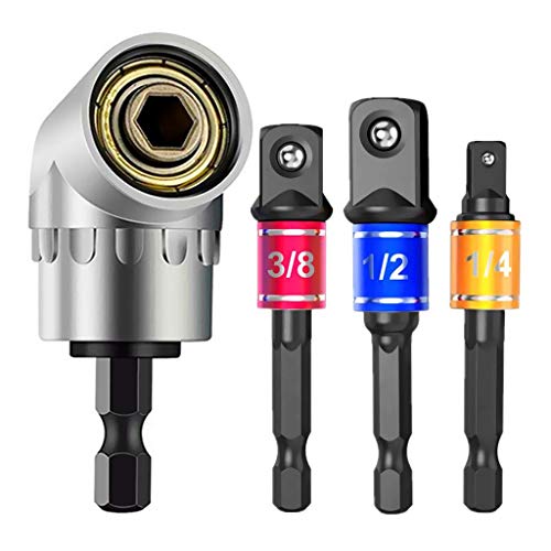 Clearance Sale!UMFun Drill Nut Bit Set With 105° Right Angle Extension Screwdriver Drill Attachment - Thumbnail 5