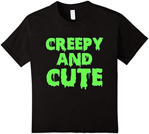 unisex-child Creepy And Cute T-Shirt - Funny Halloween Style Humor Tee 8 Black