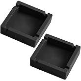 2Pcs Cigar Ashtray Silicone Unbreakable Cigarettes Ashtray Big with 4 Dual-use Rest for Outdoors, Patio, Outside, Indoor (Black)