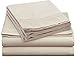 Clara Clark Bed Sheets, Premier 1800 Series 4 Piece Bed Sheet Set, Deep Pocket, Wrinkle, Fade, Stain Resistant, Luxury Soft Bedding Sheets & Pillowcases, Split King, Beige Cream