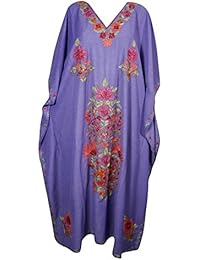 Mogul Womens Caftan Floral Embroidery Kashmiri Cover Up Kaftan Evening Dress