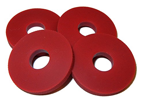 Ruby Red Silicone Rubber Guitar Strap Locks - Grolsch Style - Classic and Reliable - Made In The USA! (4-Pack)