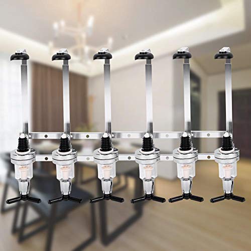 Liquor Dispenser Bar Butler, 6 Bottle Wall Mounted Bottle Beverage Stand Wall Bracket Drink Wine Dispenser Solo Optic Spirit Drinkware Set for Home and Commercial