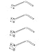 Jstyle 20G 4Pcs Stainless Steel Nose Rings Studs L-Shape Piercing Body Jewelry 1.5mm 2mm 2.5mm 3mm