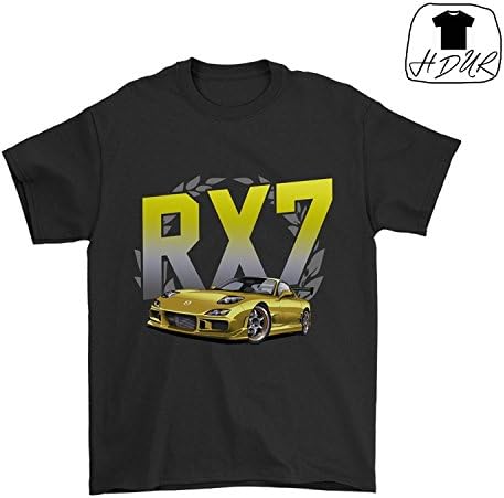 HDUR Hip-Hop Mazda RX-7 Rotary JDM Tuner Car Unisex Graphic Tee Shirt T-Shirt-Small