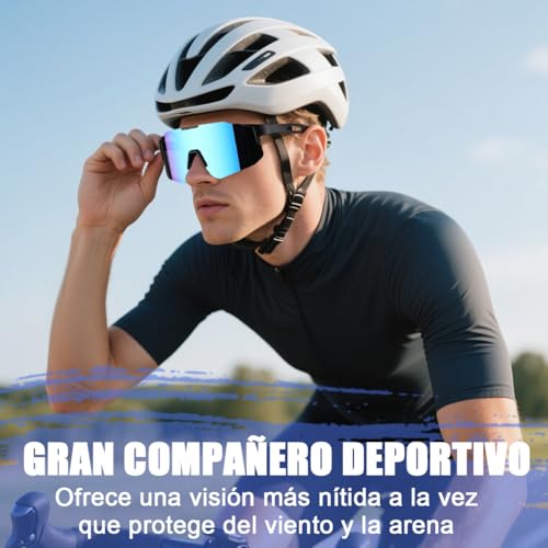 NIAWEA Gafas para Ciclismo,2pzs Gafas de Sol Deportivas Polarizadas, Lentes de Ciclismo, Alta Definición,Amplio Rango de Visión,Protección Uv400,Para Ciclismo,Pesca,Senderismo,Correr