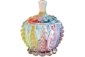 LUCKTE Royal Embossed Clear Glass Apothecary Jar With Lids, Glass Biscuit Jar Candy Jar Containers Wedding Candy Buffet Jars 