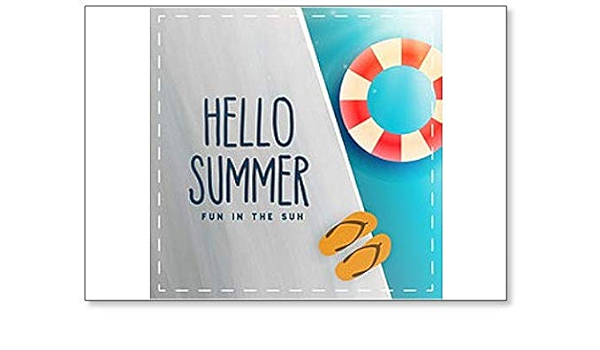 Imán para nevera con ilustración de piscina de Hello Summer ...