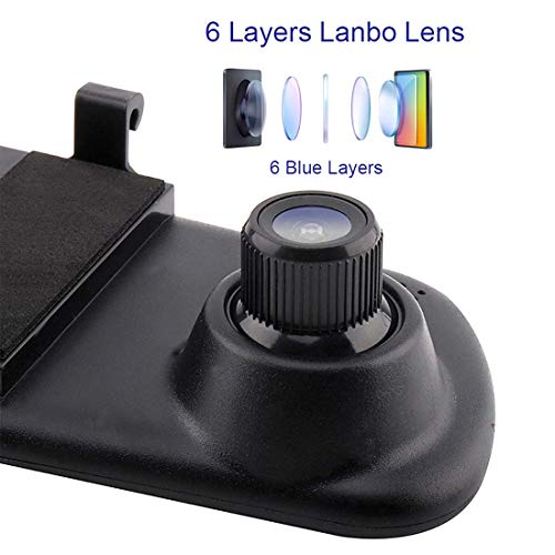 Mirror Dash Cam Backup Camera, 4.3'' 1080P Car Auto DVR Monitor Rear View Dual Camera Video Recording System with G-Sensor, WDR, Loop Recording