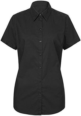 MRLZ Womens Simple Basic Short Sleeve Button Down Top Shirts