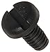 Nylon 6/6 Pan Head Machine Screw, Black, Slotted Drive, #4-40 Thread Size, 3/8