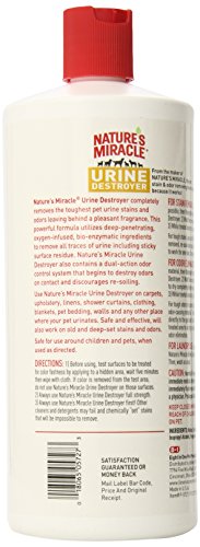 Nature's Miracle Urine Destroyer Formula Stain & Residue Eliminator, 32-Ounce Pour Bottle (P-5727)
