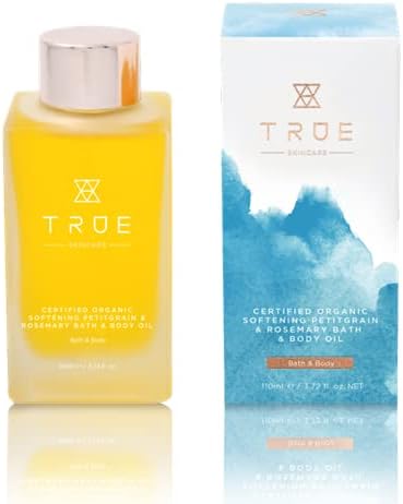 TRUE Skincare Bath Body Massage Shower Oil Organic Petitgrain Rosemary 110ML