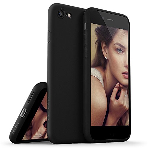iPhone 8 Case / iPhone 7 Case, Moduro [MINIMALIST SERIES] Full Coverage Ultra Thin [1.0mm] Slim Fit Flexible TPU Case for iPhone 8 / iPhone 7 (Matte Black)