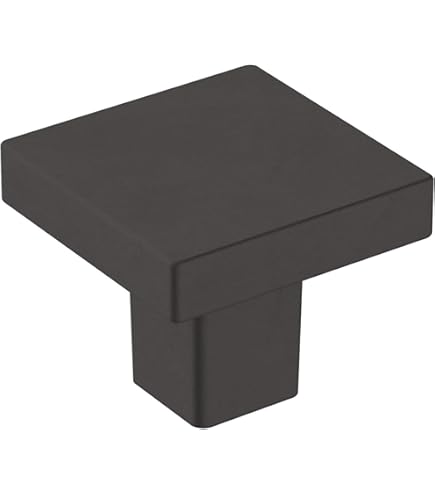 Asidrama Lot De 5 Boutons De Placard De Cuisine Carrés En Zinc Noir Mat Pour Tiroirs De Commode