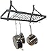 Rack It Up Rectangle Ceiling Pot Rack (Expandable) with 12 hooks, Steel Gray Hammertone