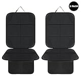 AOAFUN 2 Pack Car Seat Protector,Protects Car Upholstery from Child Seats, Offers Thick Protection for Child & Baby Cars Seats,Non-Slip Backing - Mesh Pockets - Easy Cleaning. (Black)