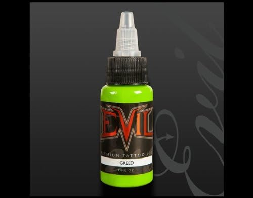 EVIL Tattoo Ink -GREED- 1/2oz Bottles -Tattoo Supplies-