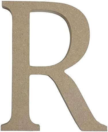 Beige Free Standing Letter R Upper Case Wooden MDF H13cm x W11cm x D2cm