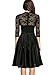 Mmondschein Women Vintage 1930s Style 3/4 Sleeve Black Lace A-line Party Dress Black M