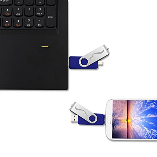 64GB USB Flash Drive OTG Pendrive for Android Phones, Techkey Thumb Drive Memory Stick for Tablets, Pen Drive Jump Drive for PCs, Deep Blue