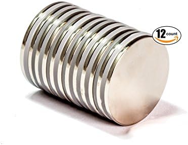 Rare Magnet N52 Neodymium NdFeB Disc Shape Strong Magnets, 1.26”D X 0.08’’H, Set Of 12, Ideal for Craft Magnets, Education or Science Experiment Magnets or DIY Project