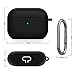 2pack Upgrade AirPods Pro Case Protective Cover (Front LED Visible) Environmentally Friendly Silicone Durable Prevents Scratch/Falling (Black) …