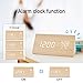 BlaCOG Alarm Clock Display Time Date Temperature,Wooden Alarm Clock for Bedroom,Digital clock Adjustable Brightness Voice Control-Bamboo/White