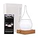 KYMAKE Storm Glass Weather Predictor - Creative Crystal Glass Bottle Desktop Drops Craft Weather Station with Pure Wood Base - High-Class Decoration on Home & Office (Small-612)