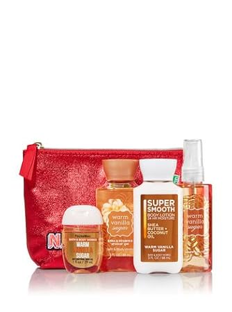 Bath And Body Works Warm Vanilla Sugar Naughty Nice Gift Set Includes Travel Size Body Wash 3 Oz