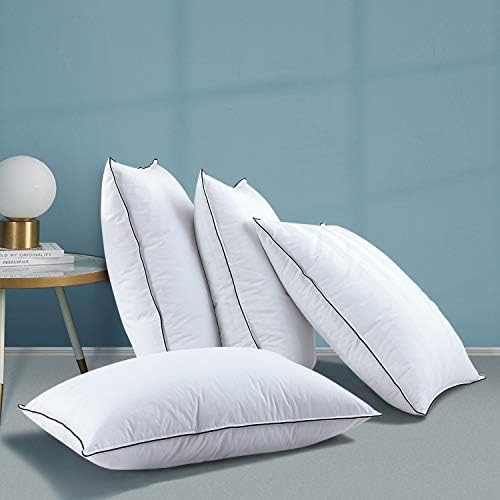 HOMBYS 2 Pack Premium White Goose Down Feather Pillows for Sleeping