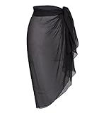 Sanchy Women's Plus Size Bathing Suit Cover up Beach Sarong Black One Size