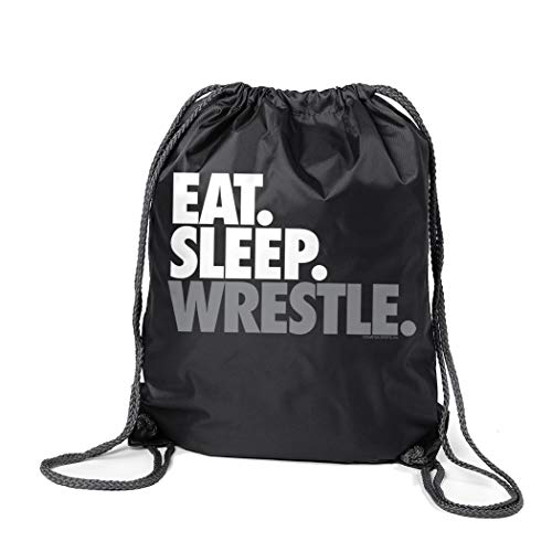 ChalkTalkSPORTS-Wrestling-Sport-Pack-Cinch-Sack-Eat-Sleep-Wrestle-Black