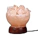 5inch 5-6Lbs Himalayan Salt Lamp Fire Bowl with Natural Crystal Salt Rock Chunks on Wood Base with Electric Wire & Bulb by Oumai