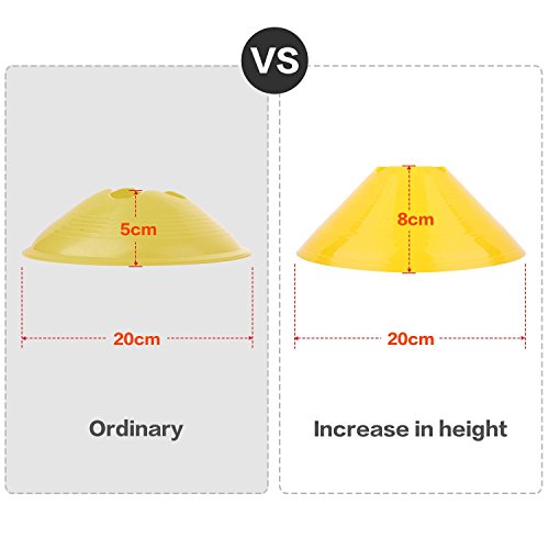 Soccer Cones Agility Disc Cone 3.15in/8cm Identifiable Height 20-Pack -with Mesh Bag, Storage Strap for Agility Training Equipment, Football, Sports, Kids, Field Marker