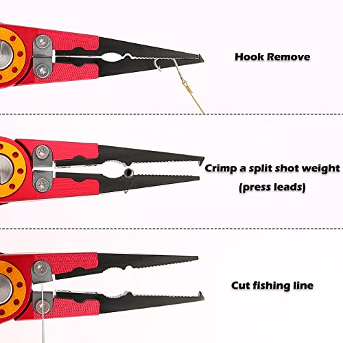 spasaling 7.8'' Fish Pliers,Split Ring Pliers for Fishing Aluminum