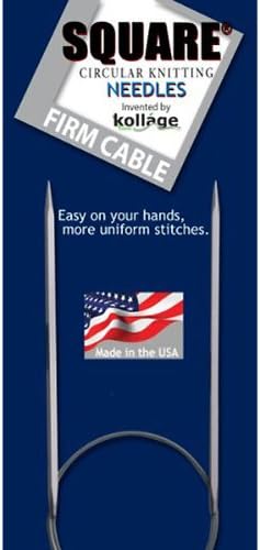 Kollage Yarns Square Circular 40 inch (101cm) Knitting Needle Firm Cable Size US 11 (8.0mm)