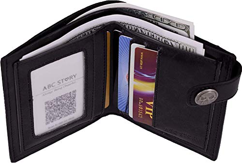 ABC-STORY-Wallet-for-Men-Women-with-Chain-Trucker-Biker-Wallet-Genuine-Leather-Bifold