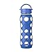 Lifefactory 22-Ounce BPA-Free Glass Water Bottle with Classic Cap and Protective Silicone Sleeve, Cobalt