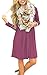 AUSELILY Womens Long Sleeve Flowy Casual Dance T-shirt Dress (XL, Mauve)