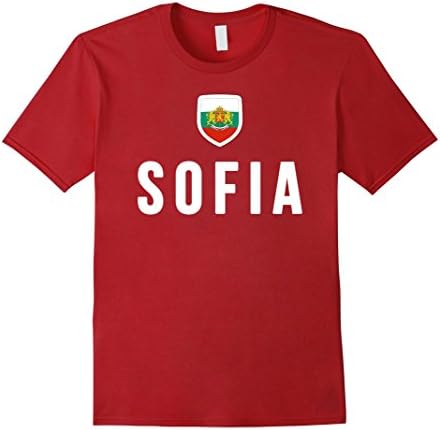 Men's SOFIA T-shirt Bulgaria Pride Bulgarian Flag Tee Small Cranberry