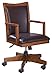 Ashley Furniture Signature Design - Cross Island Swivel Desk Chair - Casters - Casual - Medium Brown Finish - Brown Faux Leather