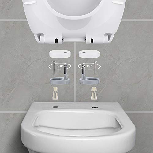 Himimi Toilet Seat, Elongated QuietClose Toilet Seat with Cover, Easy